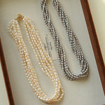Hepburn Style Multi - Layer Rice Pearl Wrap Necklace - floysun