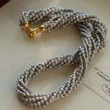 Hepburn Style Multi - Layer Rice Pearl Wrap Necklace - floysun