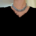 Hepburn Style Multi - Layer Rice Pearl Wrap Necklace - floysun
