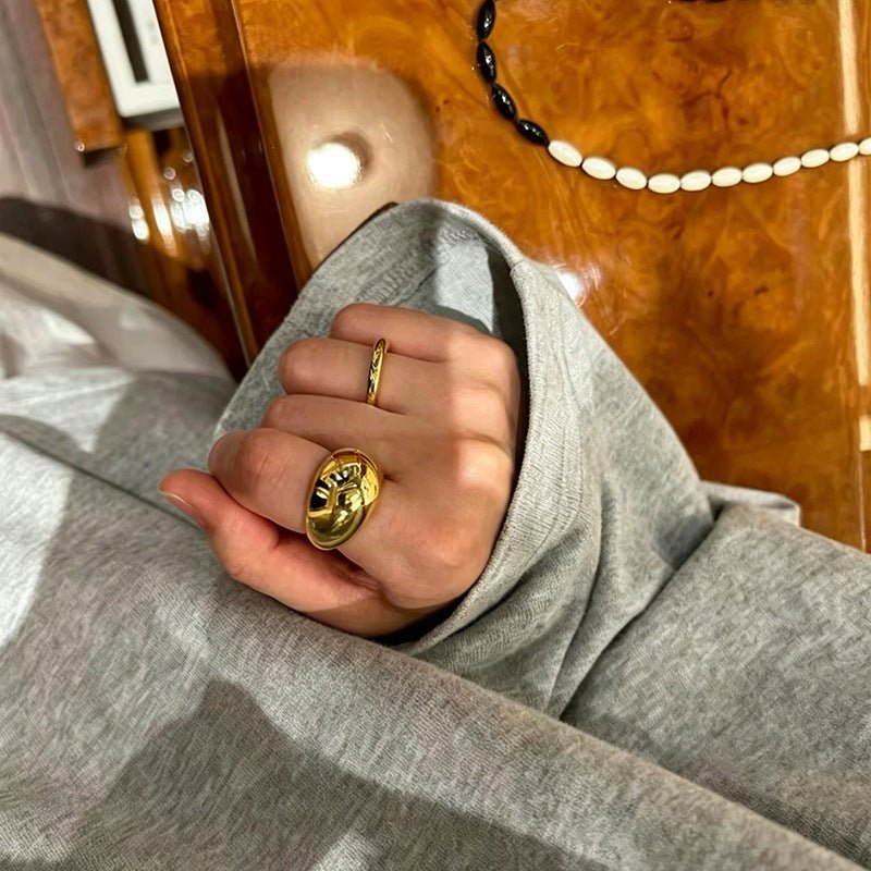 High-Polish Graduated Dome Band Ring - floysun