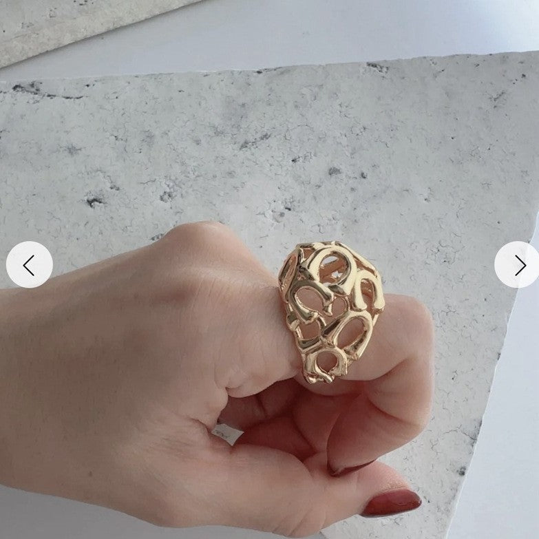 High - Polish N - Shaped Designer Ring - floysun