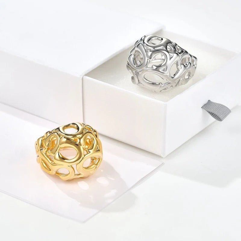 High - Polish N - Shaped Designer Ring - floysun