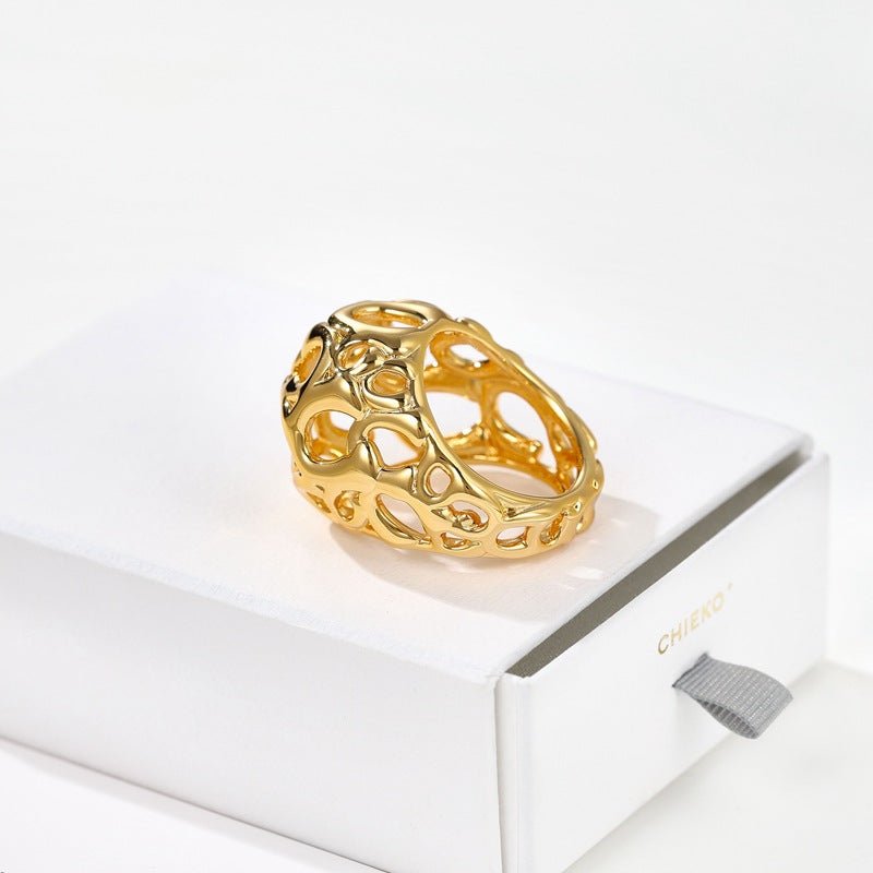 High - Polish N - Shaped Designer Ring - floysun