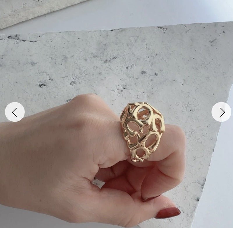 High - Polish N - Shaped Designer Ring - floysun