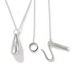 High-Polish Sculptural Teardrop Pendant Necklace - floysun