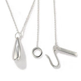 High-Polish Sculptural Teardrop Pendant Necklace - floysun
