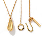 High-Polish Sculptural Teardrop Pendant Necklace - floysun