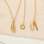 High-Polish Sculptural Teardrop Pendant Necklace - floysun