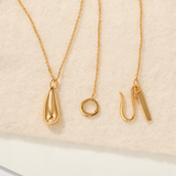 High-Polish Sculptural Teardrop Pendant Necklace - floysun