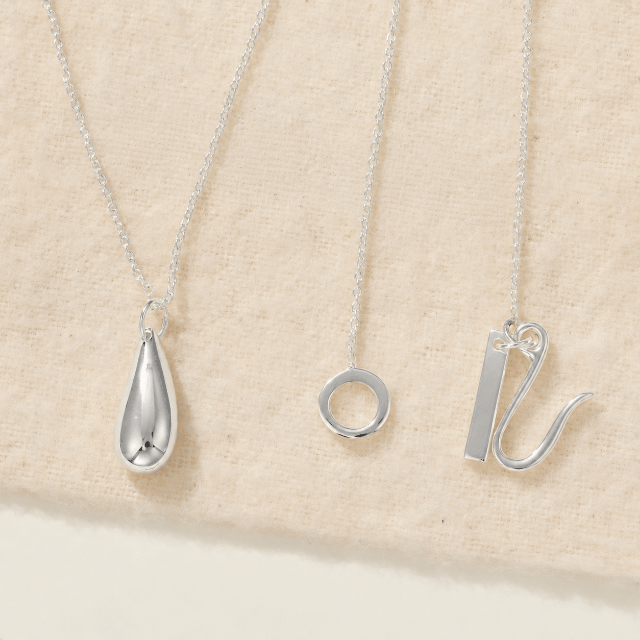 High-Polish Sculptural Teardrop Pendant Necklace - floysun