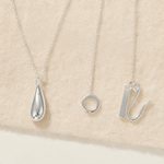 High-Polish Sculptural Teardrop Pendant Necklace - floysun