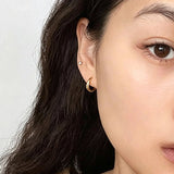 High‑Polished Smooth Classic Huggie Hoop Earrings - floysun