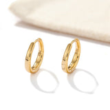 High‑Polished Smooth Classic Huggie Hoop Earrings - floysun