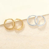 High‑Polished Smooth Classic Huggie Hoop Earrings - floysun