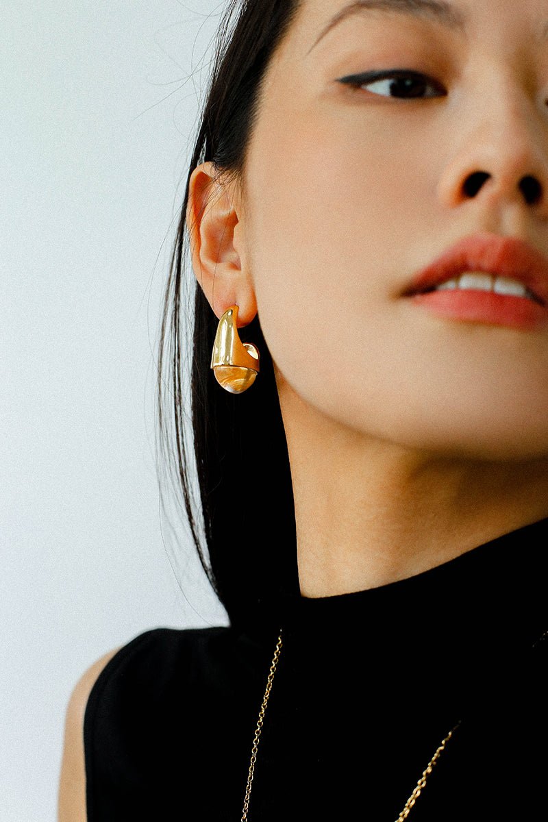 Hilltop Earrings – Gold White Crystal - floysun