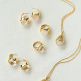 Hilltop Earrings – Gold White Jade - floysun