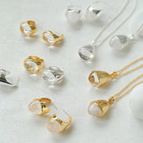 Hilltop Earrings – Gold White Jade - floysun