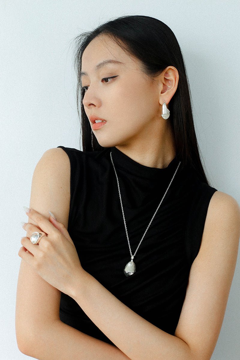 Hilltop Earrings – Silver White Crystal - floysun