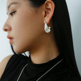 Hilltop Earrings – Silver White Crystal - floysun