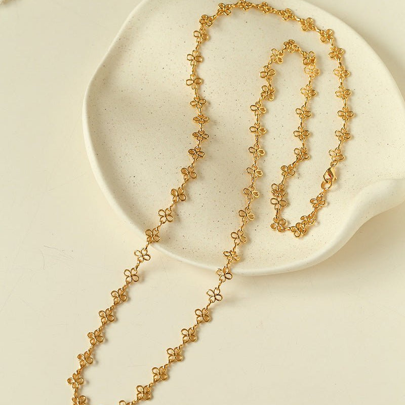 Hollow Clover Long Necklace - floysun