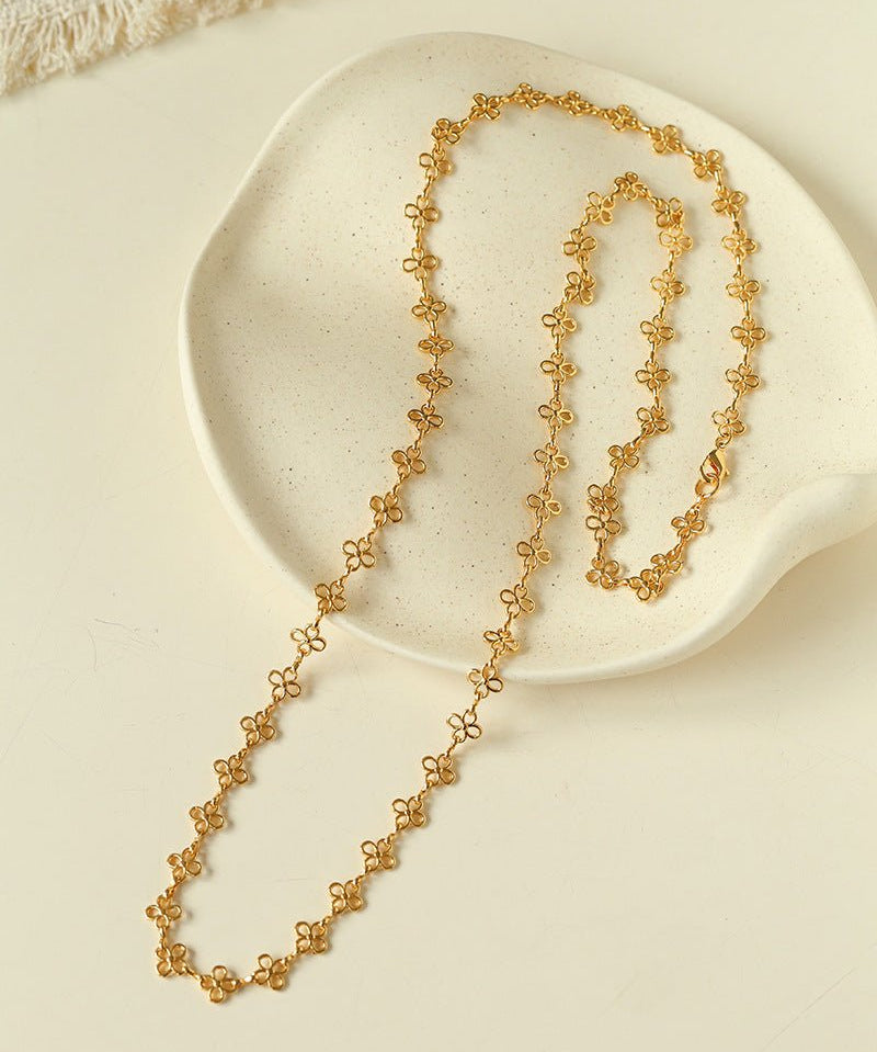 Hollow Clover Long Necklace - floysun