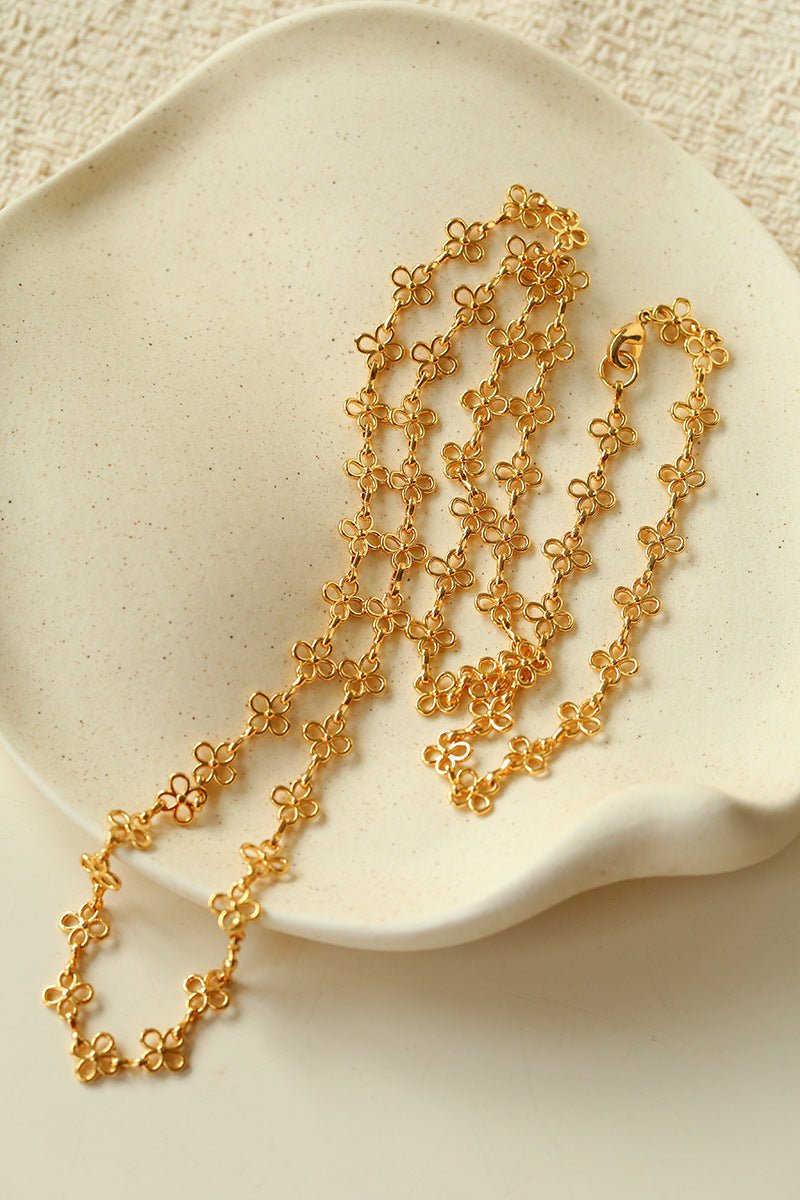 Hollow Clover Long Necklace - floysun