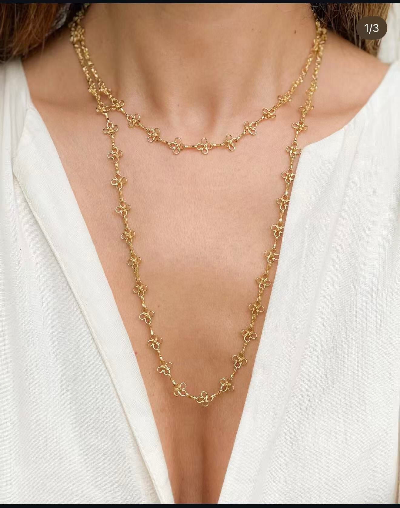 Hollow Clover Long Necklace - floysun