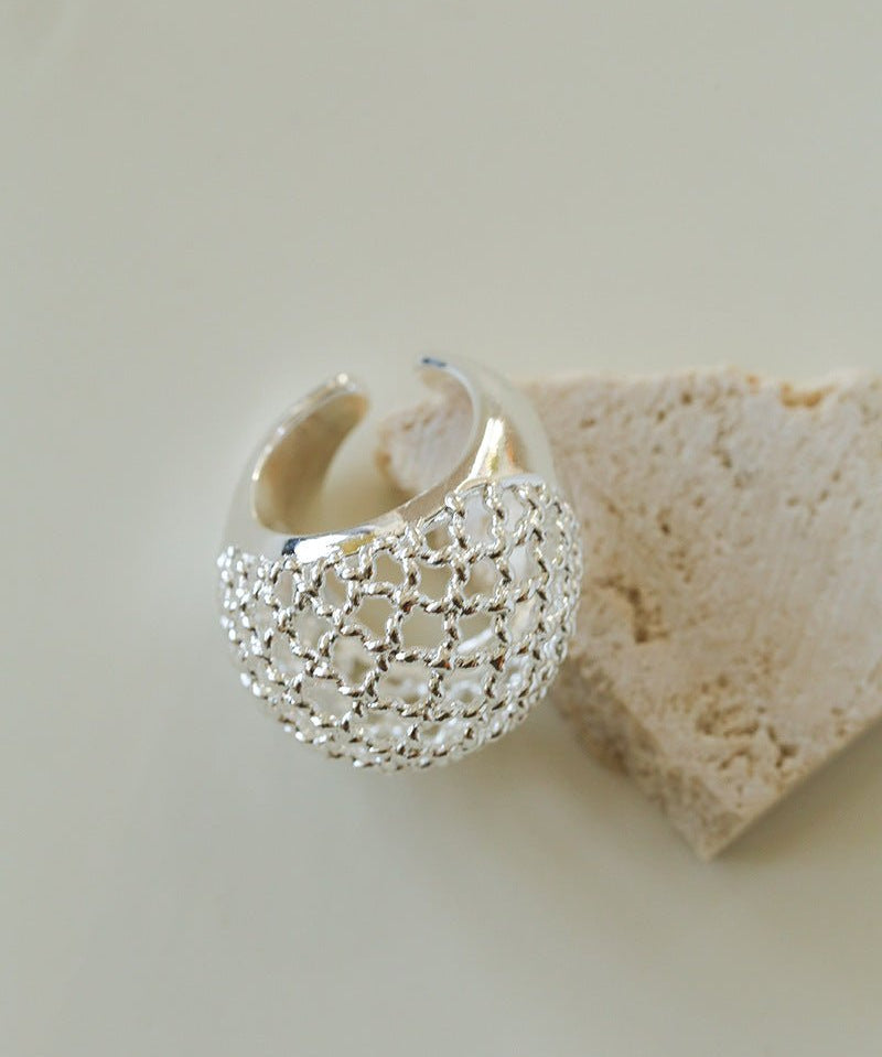 Hollow Mesh Orb Ring - floysun