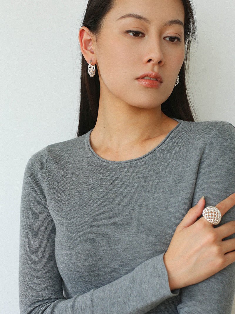 Hollow Mesh Orb Ring - floysun