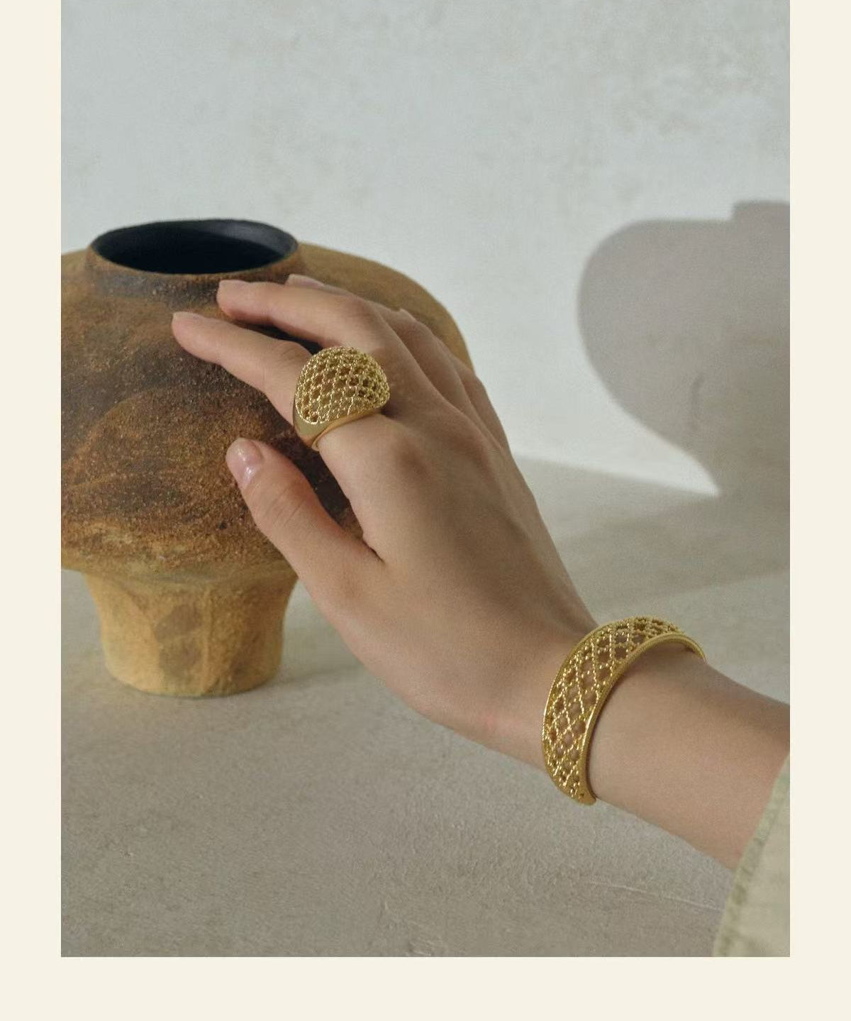 Hollow Mesh Orb Ring - floysun