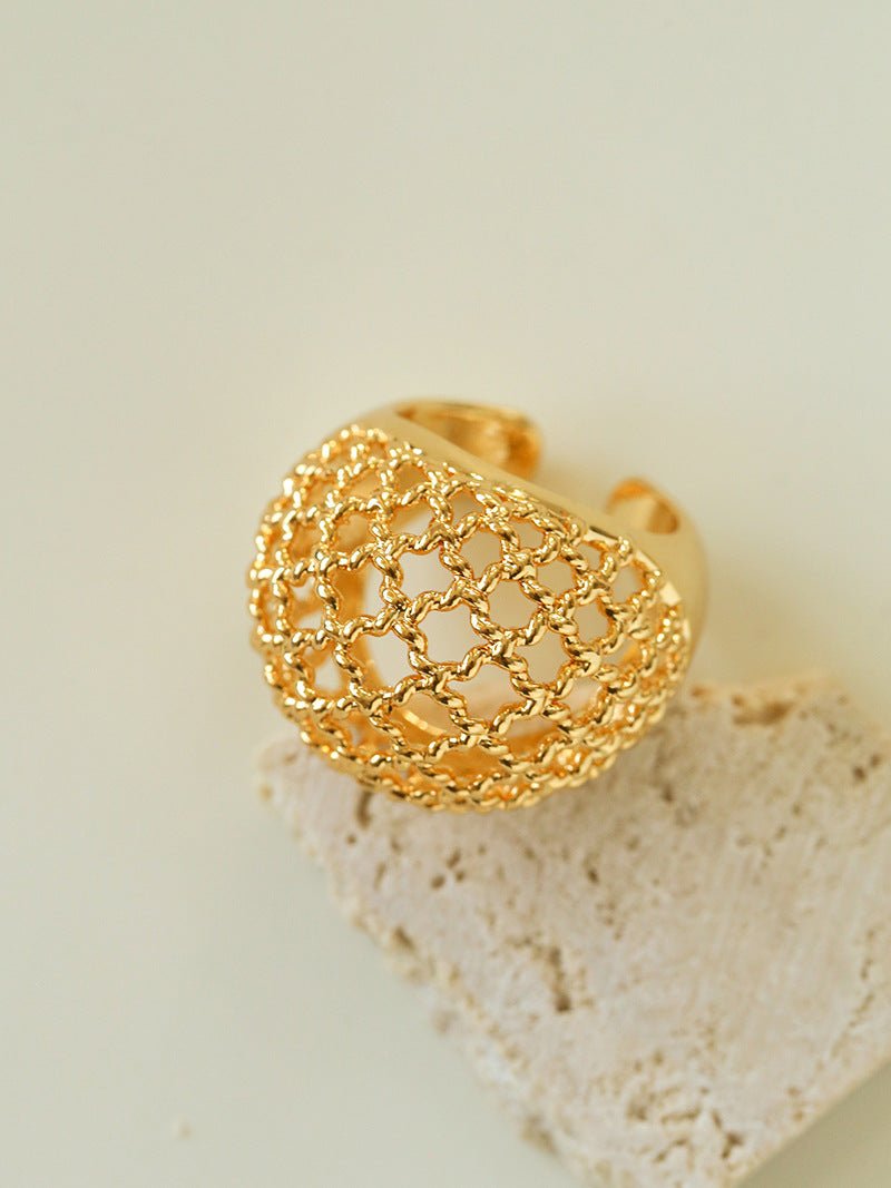 Hollow Mesh Orb Ring - floysun