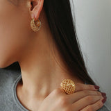 Hollow Mesh Orb Ring - floysun