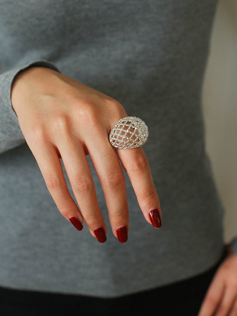 Hollow Mesh Orb Ring - floysun