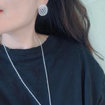 Hollow Mesh Orb Stud Earrings - floysun