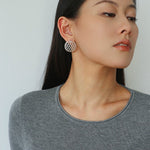 Hollow Mesh Orb Stud Earrings - floysun