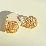 Hollow Mesh Orb Stud Earrings - floysun