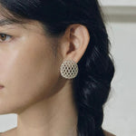 Hollow Mesh Orb Stud Earrings - floysun