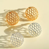 Hollow Mesh Orb Stud Earrings - floysun