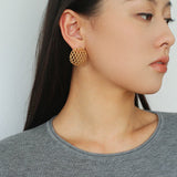 Hollow Mesh Orb Stud Earrings - floysun