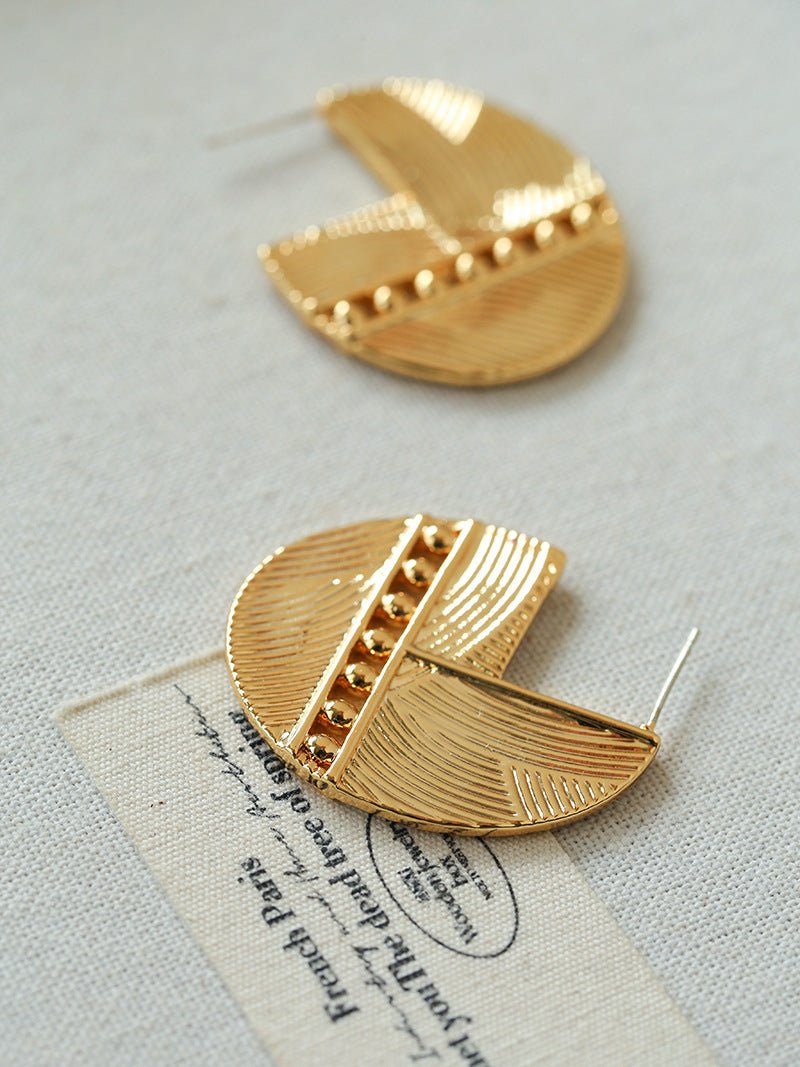 Hollow Woven Geometric Earrings - floysun