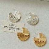 Hollow Woven Geometric Earrings - floysun