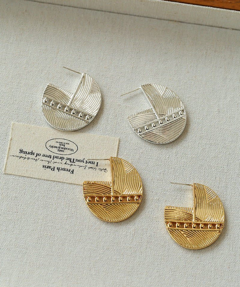 Hollow Woven Geometric Earrings - floysun