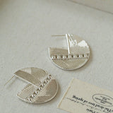 Hollow Woven Geometric Earrings - floysun