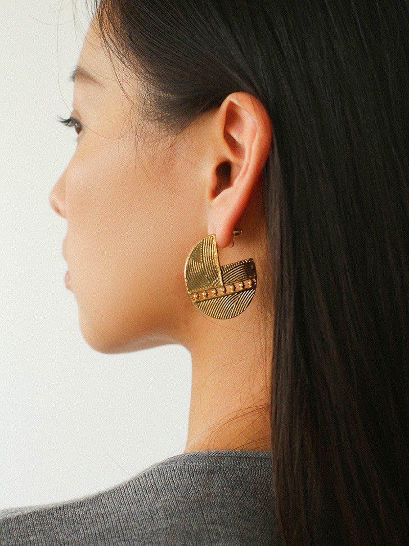 Hollow Woven Geometric Earrings - floysun