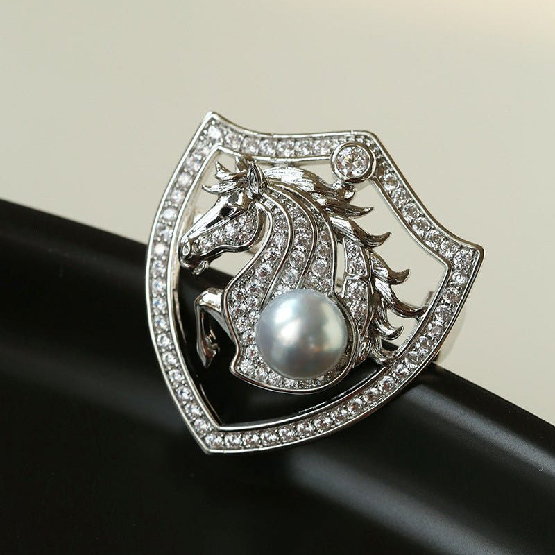 Horse Head Pearl Brooch - floysun