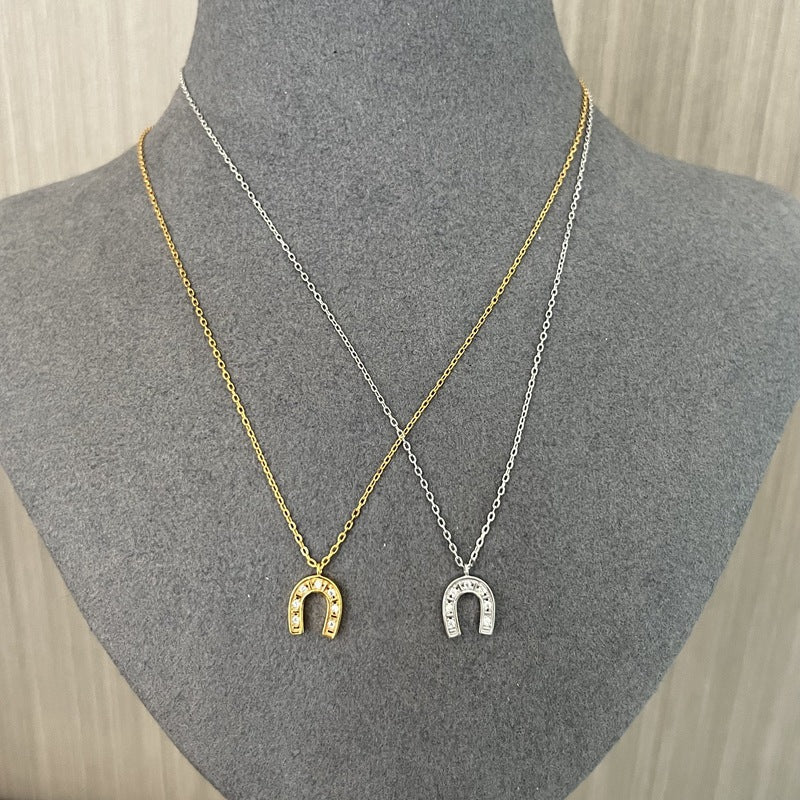 Horseshoe Lucky CZ Necklace - floysun