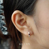 Hugging Hand & Red Tiger's Eye Hoop Earrings - floysun