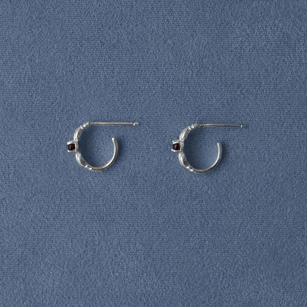 Hugging Hand & Red Tiger's Eye Hoop Earrings - floysun