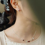 Hugging Hand & Red Tiger's Eye Hoop Earrings - floysun