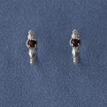Hugging Hand & Red Tiger's Eye Hoop Earrings - floysun